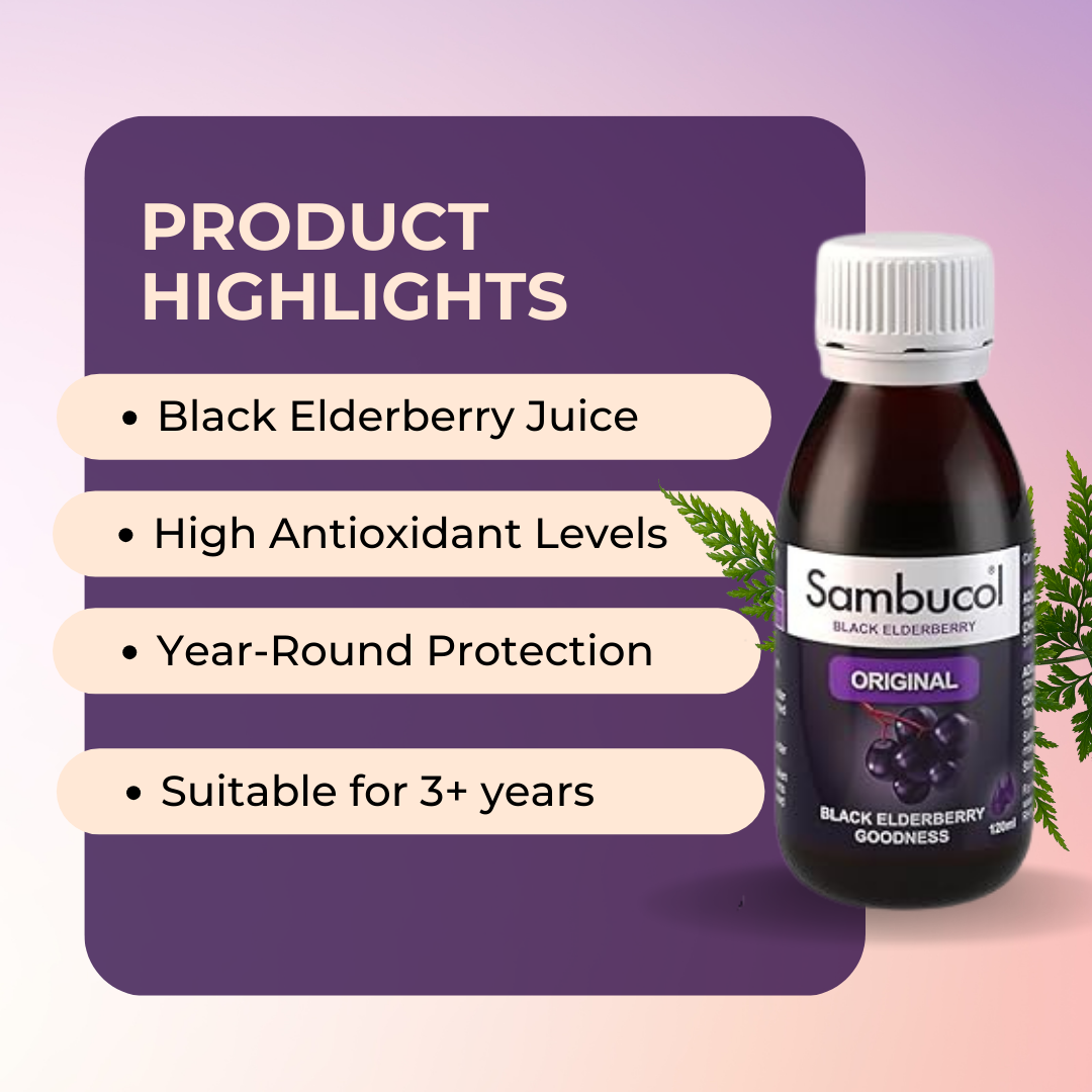Sambucol Original Liquid, Black Elderberry Extract, 120ml, Product Highlight