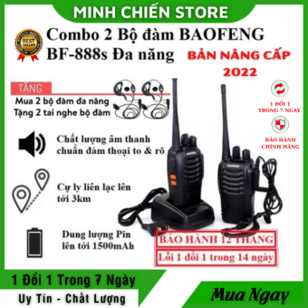 Bộ 2 Bộ đàm baofeng BF-888S cao cấp , bộ đàm chuyên nghiệp , bộ đàm cầm tay , bộ đàm siêu xa , máy bộ đàm