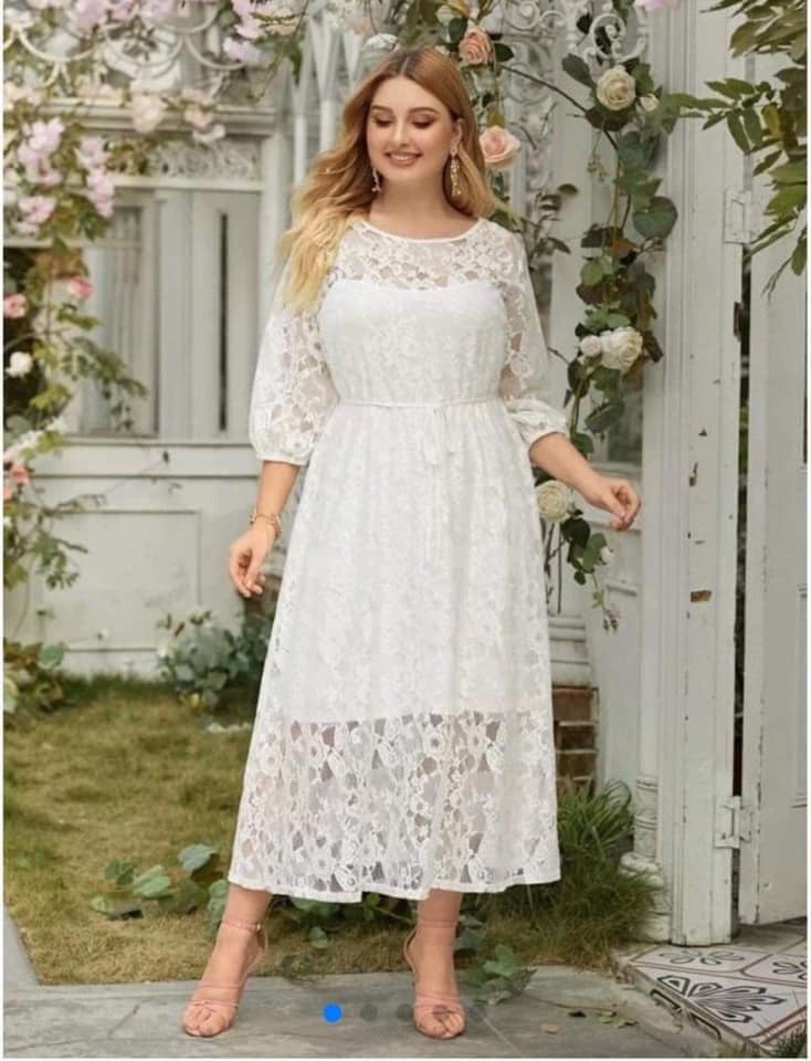 White Dress Plus Size - Temu