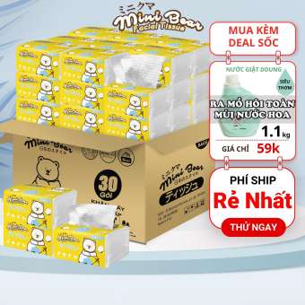 Giấy ăn 16 gói thêm dày khăn giấy minibear 100% bột gỗ nguyên sinh giấy rút gia dụng
