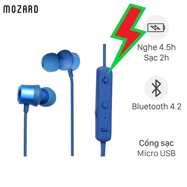 S205A Tai nghe Bluetooth Mozard Xanh