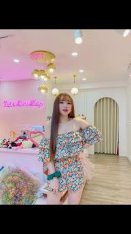 Jum hoa quần đùi áo bẹt vai tầng cực xinh #jumhoa