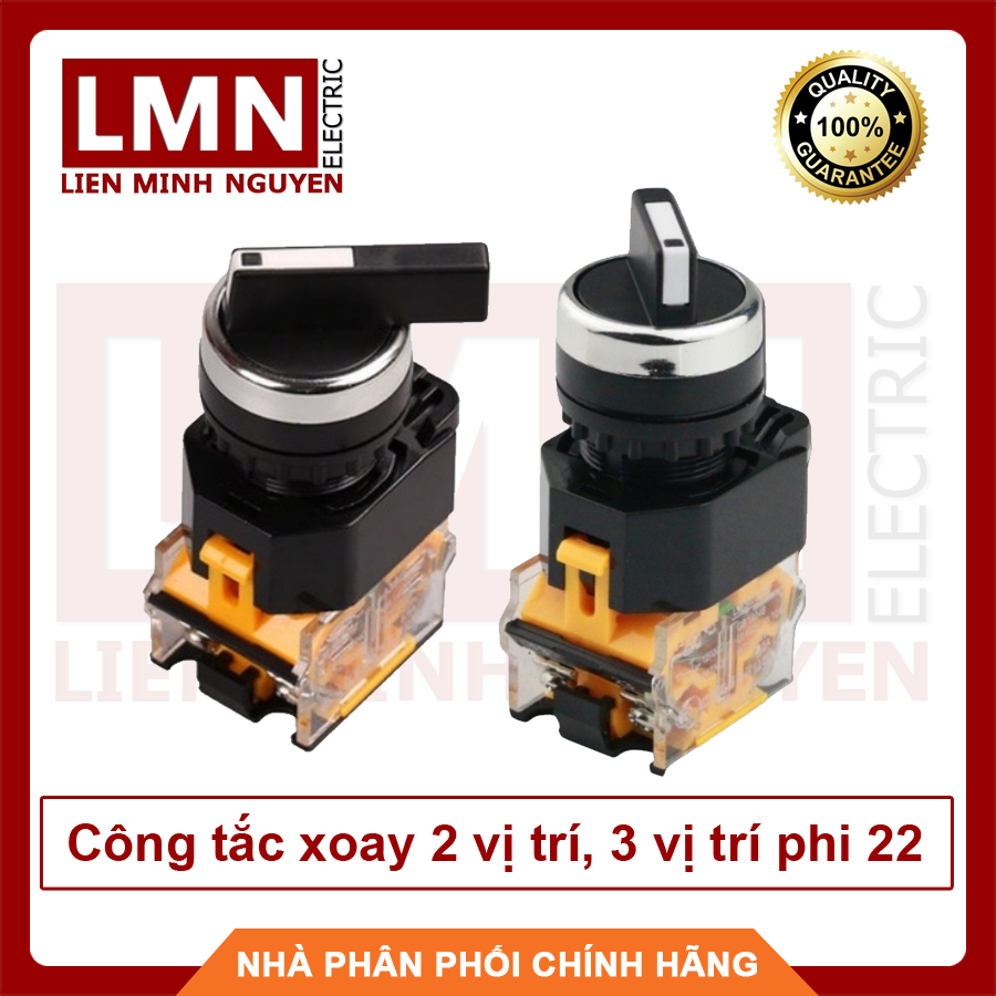 Công tắc xoay 2 vị trí, 3 vị trí phi 22, công tắc chuyển mạch, chuyển nguồn