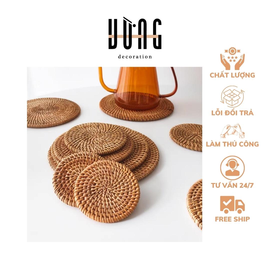 Đế Mây VỪNG DEOCR Đế Lót Ly , Lót Cốc , Lót Chén Chất Liệu Mây Tự Nhiên - Hàng VNXK [ FreeShip - Giảm 5k Đơn 0đ ]
