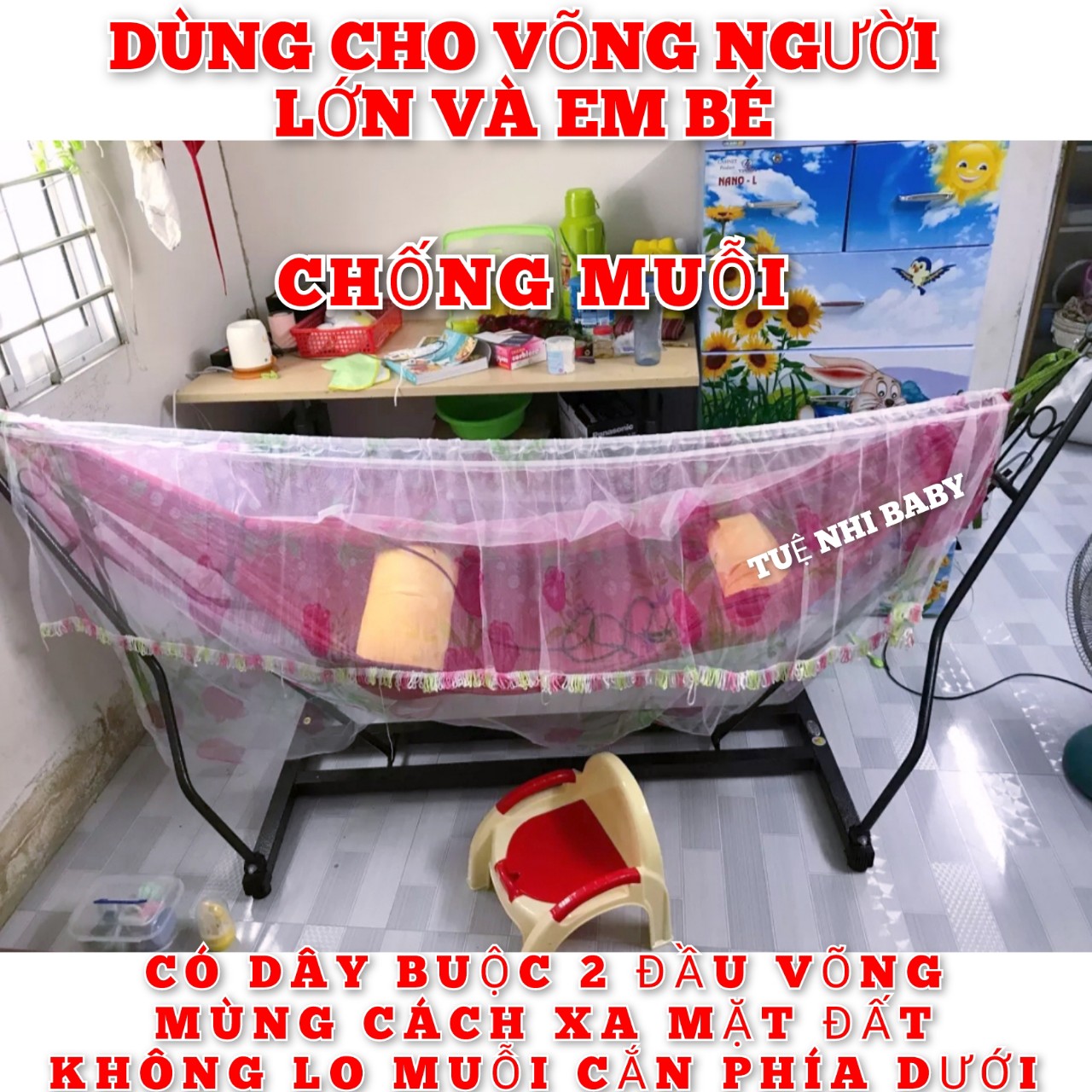Mùng Ngủ Võng Chống Muỗi Cho Bé Và Người Lớn Loại 1