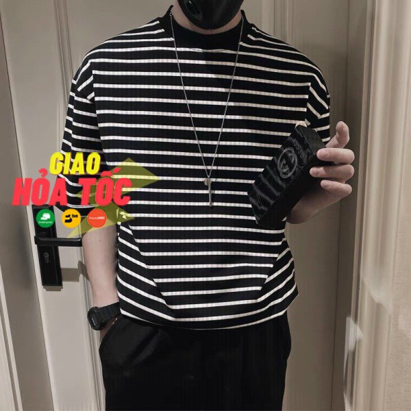 Áo thun sọc ngang nam cổ bo sang trọng - Lay Unisex