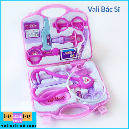 Đồ chơi trẻ em, Vali đồ chơi bác sĩ, vali đồ chơi trang điểm cho bé, chất liệu nhựa ABS an toàn với trẻ