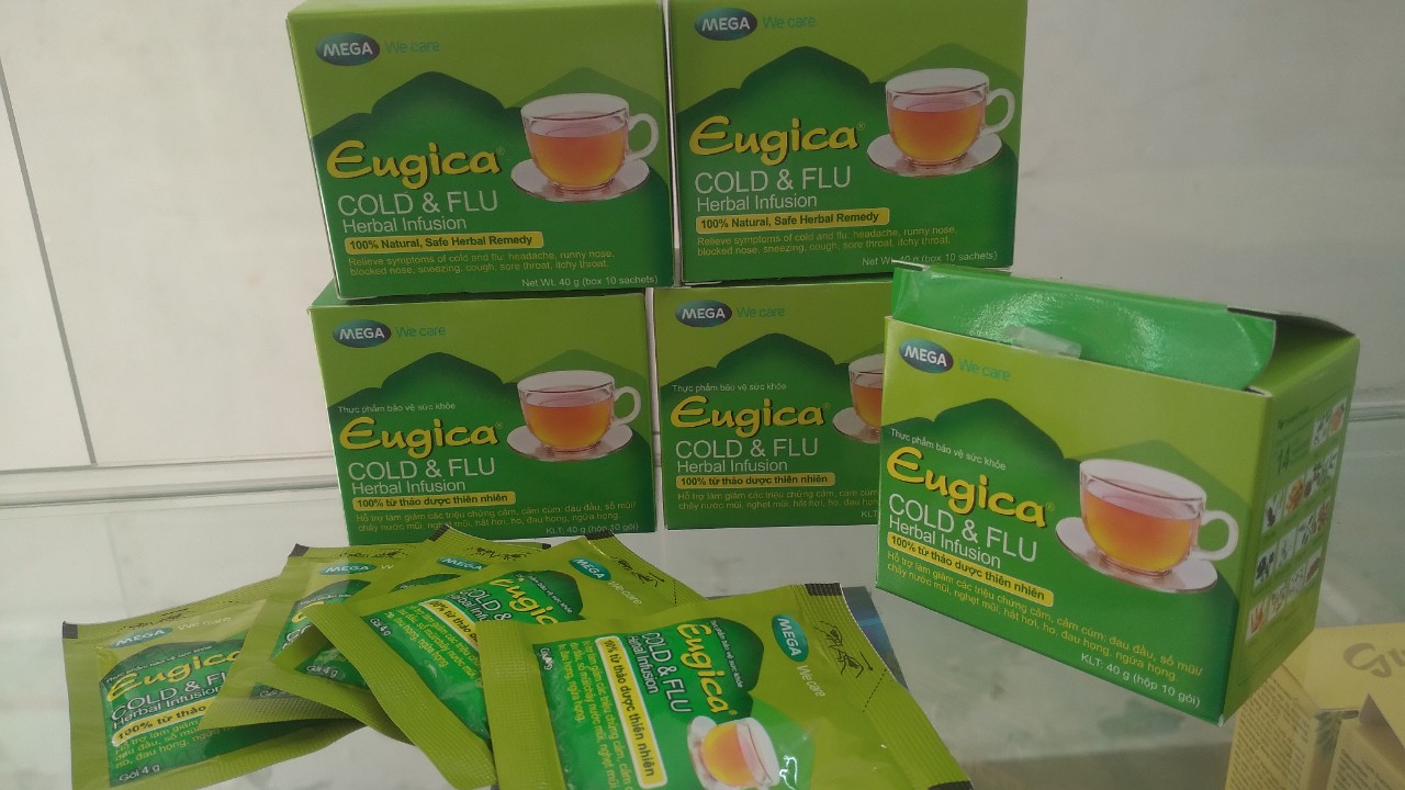 Trà thảo mộc Eugica giảm cảm cúm Hộp 10 gói