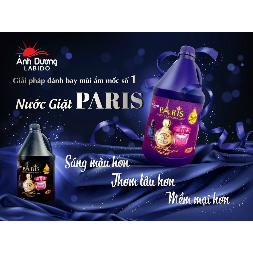 Nước Giặt Xả Paris Can 3,6L, Hương Nước Hoa, Nước Giặt Xả Hương Nước Hoa, Tẩy Siêu Sạch, An Toàn Cho Da