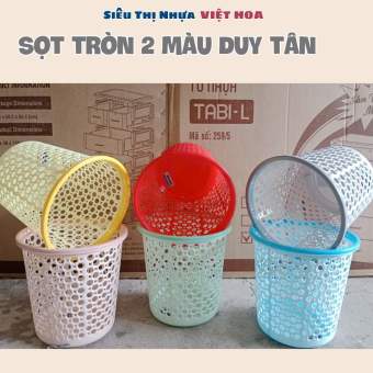 Sọt tròn 2 màu Duy Tân, Sọt đựng rác tròn, sọt đựng quần áo, đồ chơi nhỏ gọn