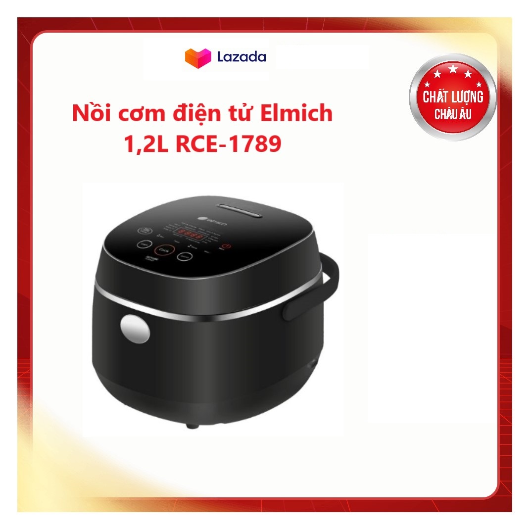 Nồi cơm điện tử elmich rce-1789 dung tích 1.2 lít,phù hợp cho gia đình từ 2-4 người.màn hình led hiện đại,lòng nồi chống dính cao cấp.công nghệ nấu 3d giúp gạo chín đều.công xuất 500w giúp cơm chín nhanh và tiết kiệm điện năng