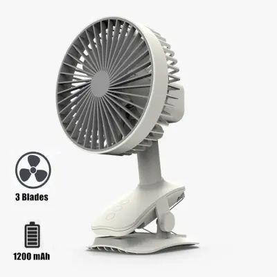 [SG Seller] Rechargeable Portable 1200mAh / 2000mAh Rotatable USB Clip Fan/ Stroller Baby Fans/ (8)