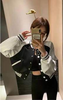 Áo Khoác Lửng Nữ Kiểu Tay Dài Chữ Thêu PER, Áo Khoác Ngắn Croptop Nữ Mặc Váy phối Đồ Xinh