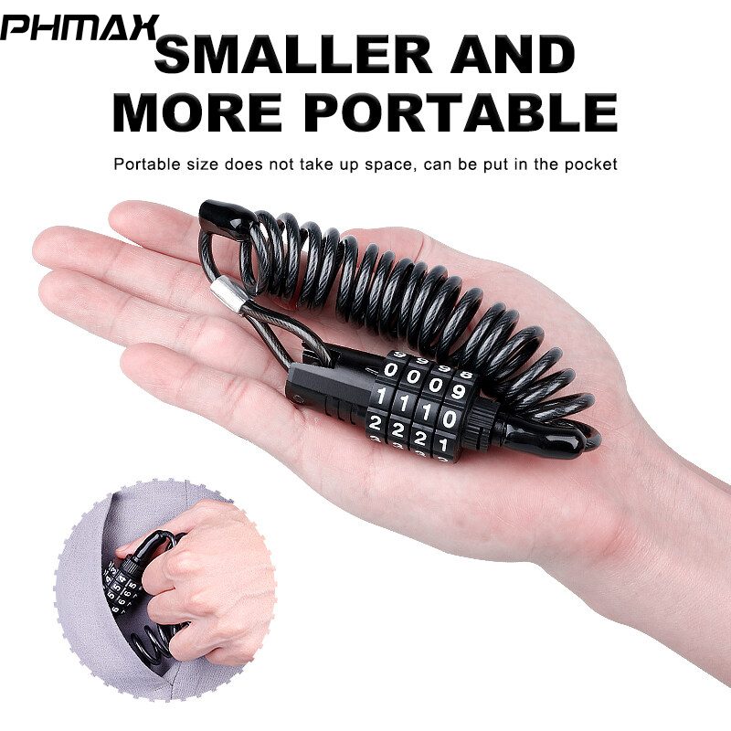 PHMAX Bicycle Lock Password Anti-Theft 1.8M Extended Bicycle Lock Portable Universal Motorcycle Password Lock Bicycle Accessories ราคา 149 บาท*ส่งฟรี