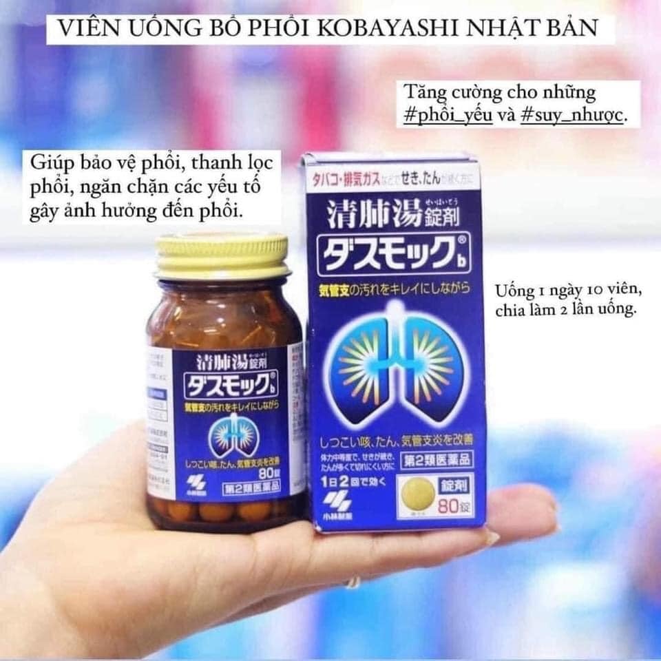 Thuốc bổ phổi Kobayashi hộp 80 viên của Nhật Bản