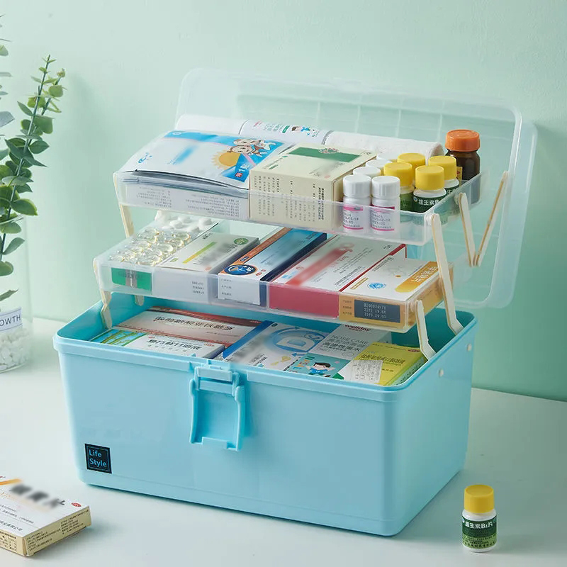 Joboos hộp đựng thuốc 3 tầng 210 hộp đựng dụng cụ hỗ trợ di động hộp đựng bộ dụng cụ cấp cứu gia đình đa năng dung tích lớn bằng nhựa hộp có tay cầm bộ dụng cụ cấp cứu ngực thuốc cho gia đình hộp sơ cứu