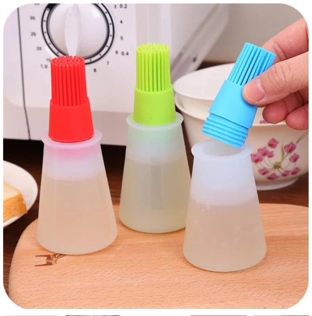 Bình đựng dầu tích hợp cọ quết bằng silicon dùng nướng bbq tiện dụng