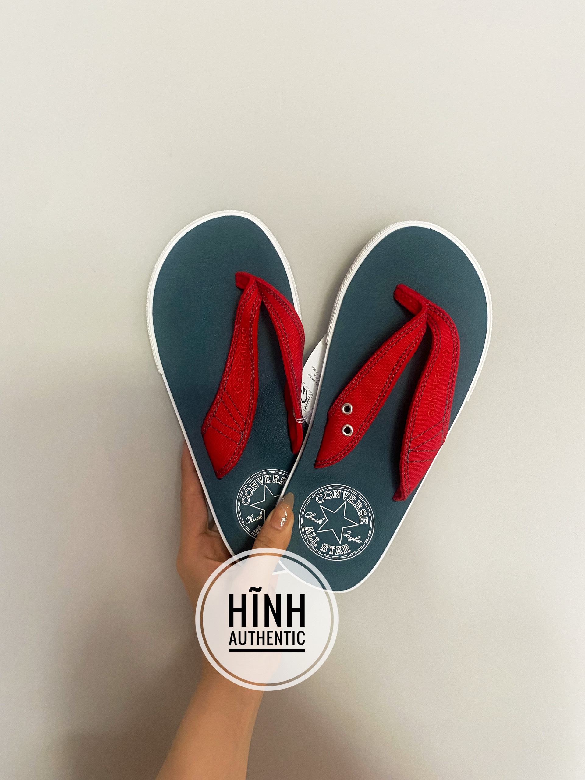 Dép Converse xanh quai đỏ chính hãng