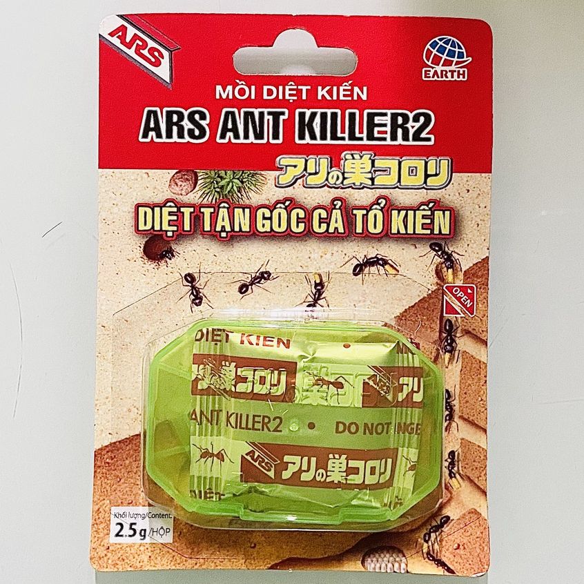 Vỉ mồi diệt kiến ars ant killer2 nhập khẩu từ nhật bản - mồi dẫn dụ kiến cực mạnh, diệt tận gốc cả tổ kiến 2,5g