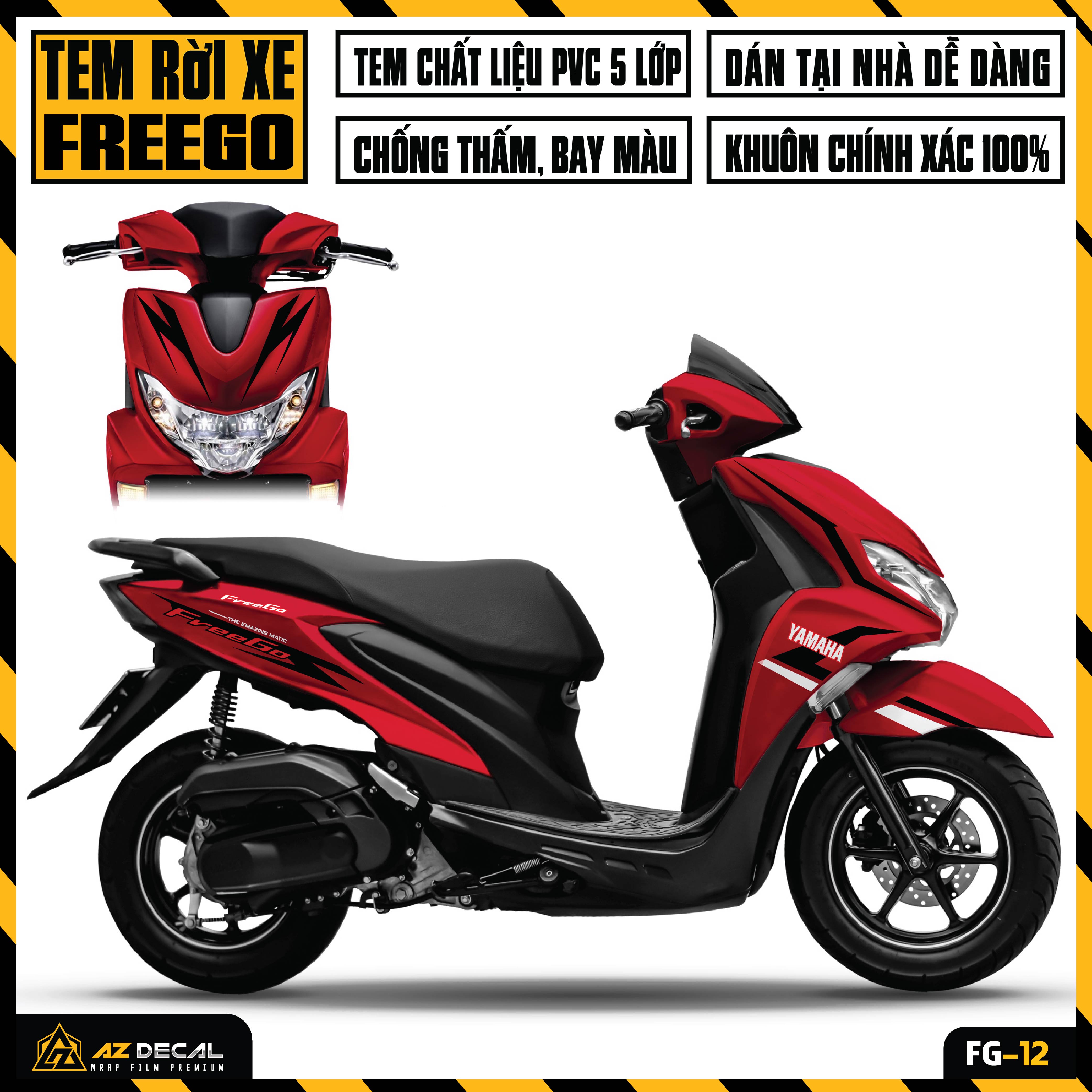 Tem Rời Xe Yamaha FreeGo Mẫu The Amazing Matic | FG-12 | Decal Dán Xe FreeGo 125 / S Bản Đặc Biêt & 