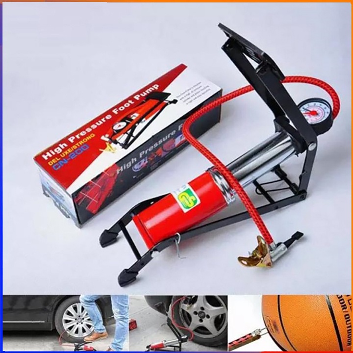 Bơm đạp chân mini dùng cho ô tô xe máy xe đạp