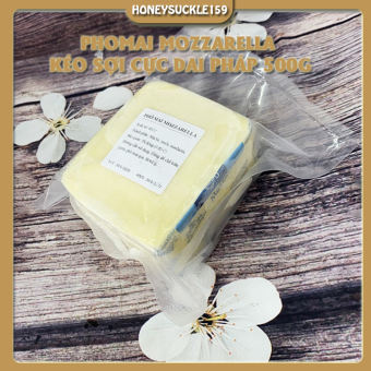 Phô Mai Mozzarella Pháp KHỐI 0.5kg - Làm Phomai Que Pizza Hot Dog Phủ Tokbokki - DATE 12/2022