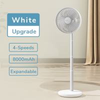 JISULIFE Table Fan Life7 Rechargeable Desk Fan 8000mAh Battery Extendable Portable USB Stand Fans Type-C Fast Charging Suitable For Dormitory Office