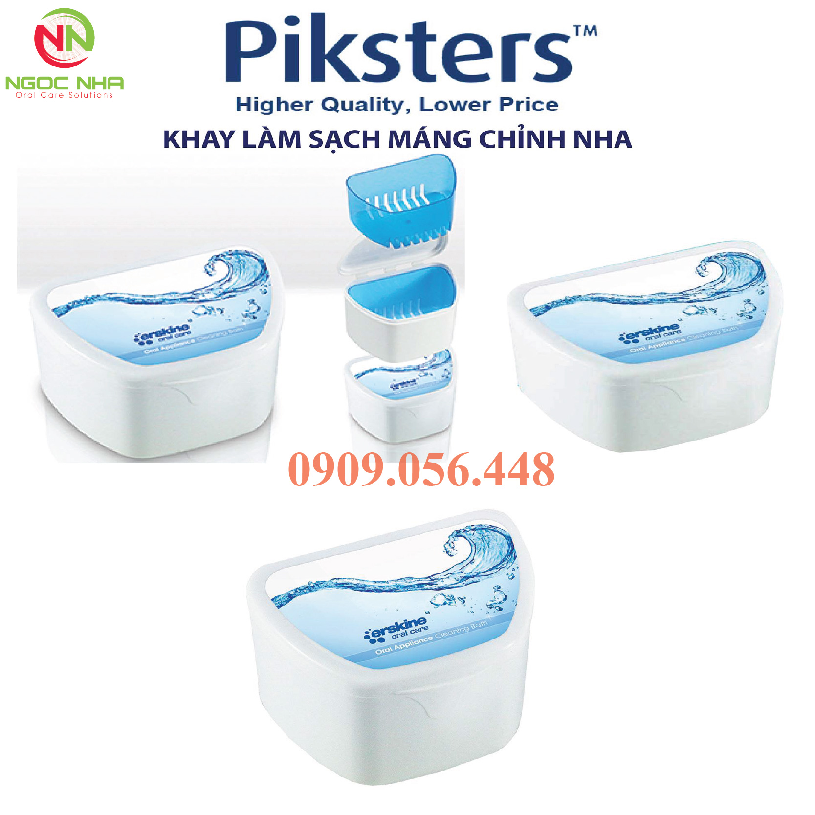 Hộp đựng và bảo quản hàm giả, máng chỉnh nha, khí cụ chỉnh nha Piksters/ Úc