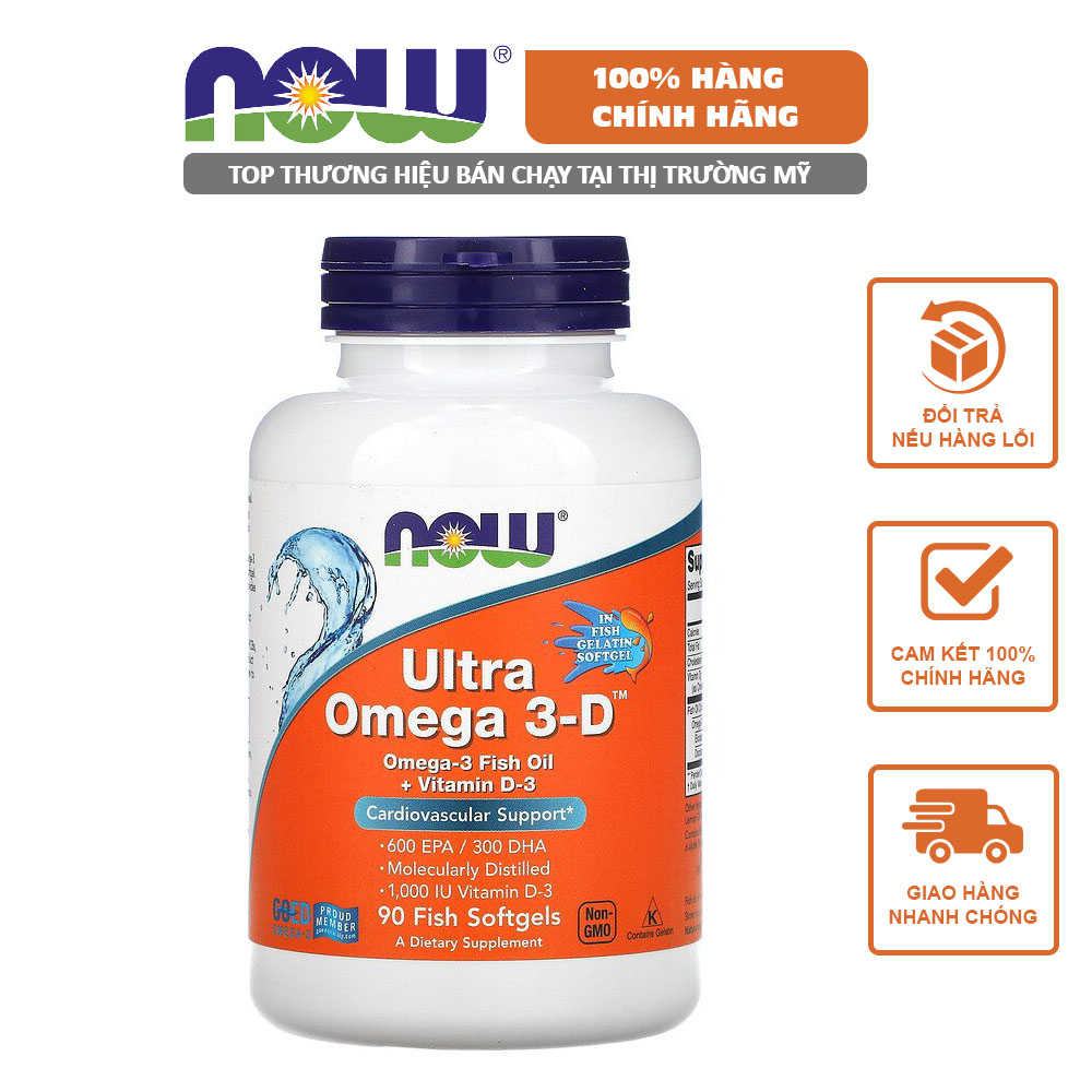 Now Ultra Omega 3 Vitamin D Giúp Sáng Mắt, Bổ Não Tăng Đề Kháng
