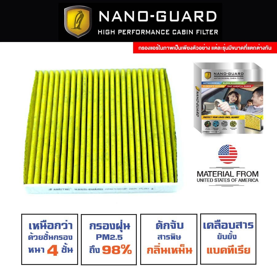 กรองแอร์ ARCTIC สำหรับ Range Rover Evoque (2011-2018 ) ATN-AG268EV รุ่น Nano-Guard (ฆ่าเชื้อโรค + ดูดกลิ่นเหม็น + ดักสารก่อภูมิแพ้) ราคา 2,420 บาท*ส่งฟรี