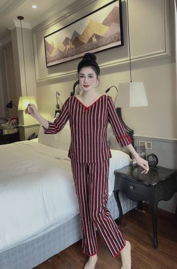 Bộ đồ mặc nhà nữ chất liệu vải thô mềm mại Ssecret