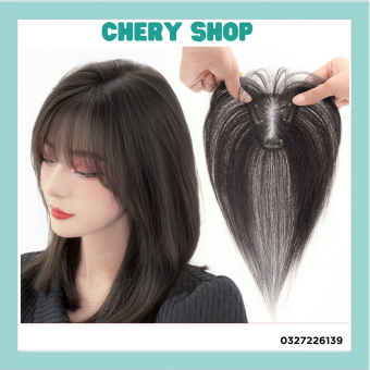 Tóc giả mái 3D làm bằng tóc thật 100%  che hói che bạc có rãnh da đầu siêu tự nhiên làm bằng sợi tóc thật 100% uốn ép nhuộm thoải mái