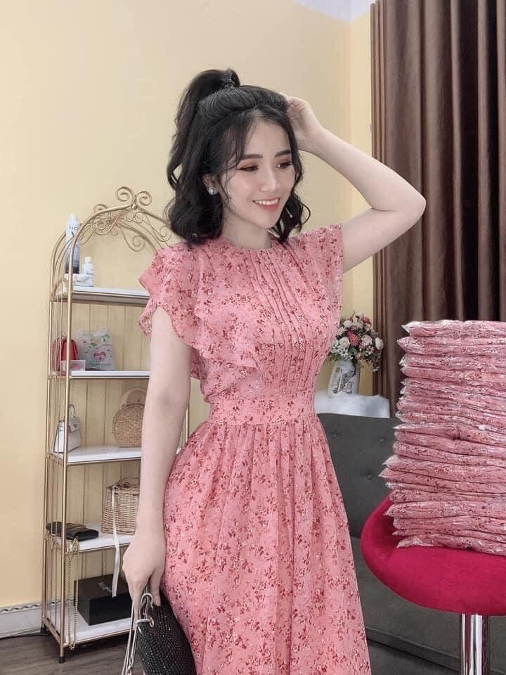 Váy Voan Hoa Nhí Dáng Dài - Đầm voan dài cách tiên xiêu xinh cho các nàng - Đầm voan hoa nhí hồng