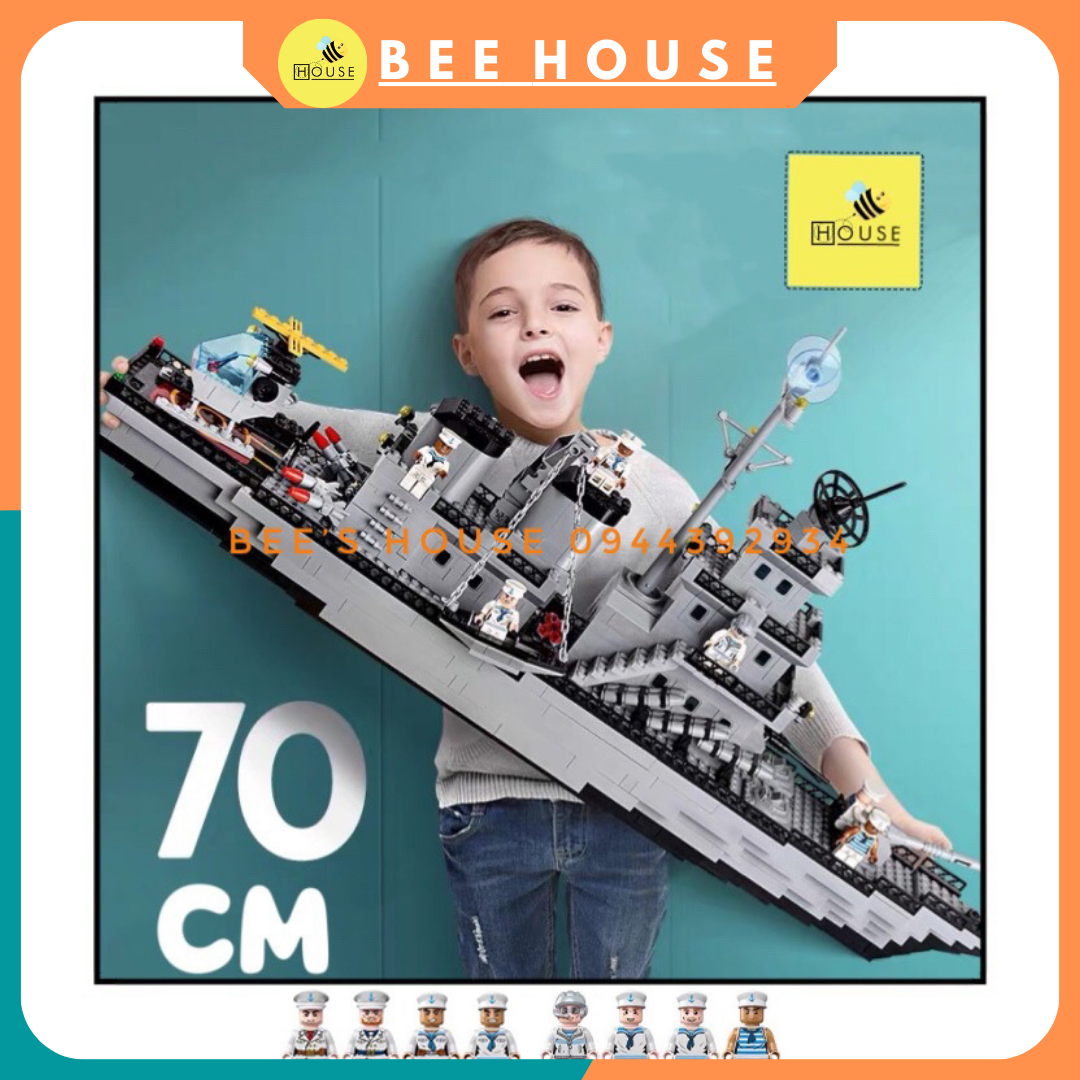 [HOÀN TIỀN  6%]Bộ đồ chơi xếp hình lắp ráp siêu thuyền chiến 70cm đồ chơi phát triển tư duy cho bé