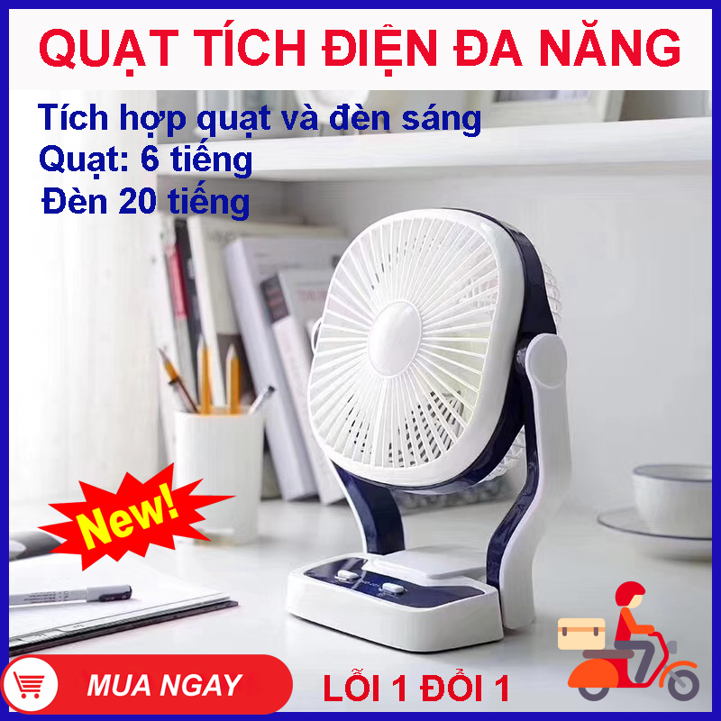 Quạt tích điện có đèn,quạt sạc điện có đèn. quạt tích điện thông minh. tích hợp giữa đèn led và sạc dự phòng. dung lượng quạt lên tới 6 giờ, đèn 20 giờ. mua ngay ! lỗi 1 đổi 1 !