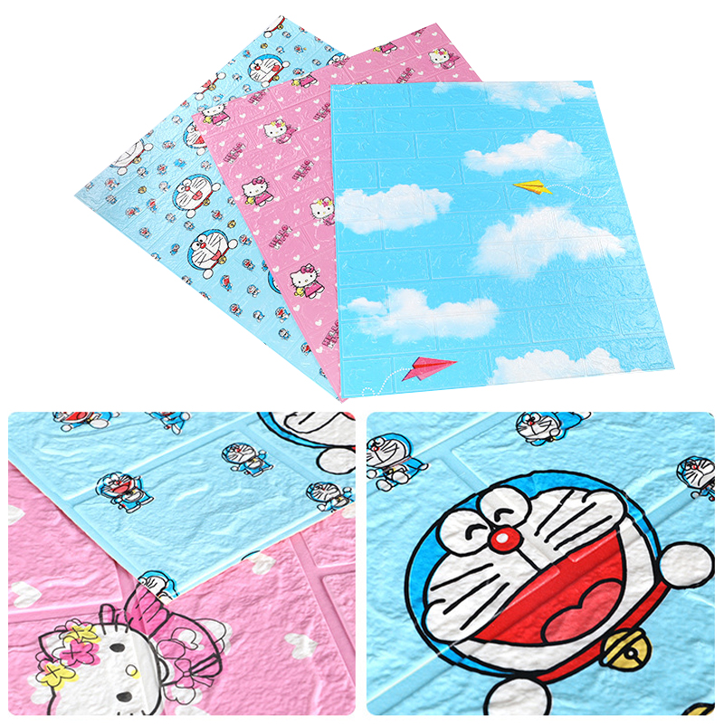Xốp dán tường trẻ em hello kitty hồng