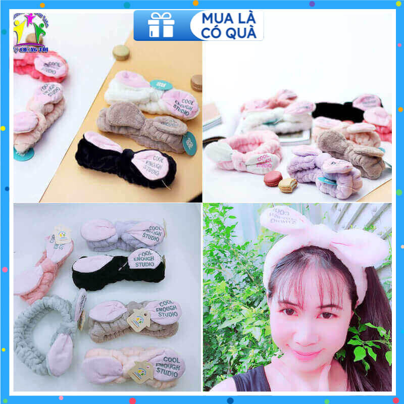 Băng đô nữ skincare, phụ kiện nữ make up, cài tóc nữ trang điểm, bờm tóc nam rửa mặt, nơ cài tóc cho bé gái cute, 3d cool enough studio - thương hiệu VỢ CHỒNG TÔI