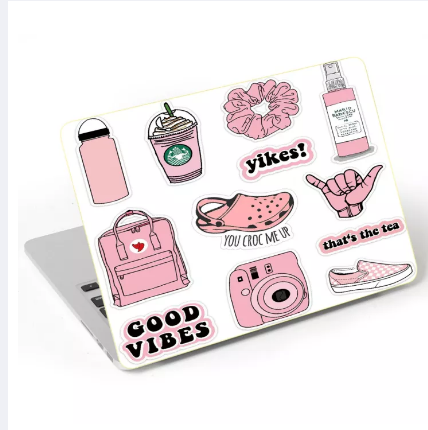 Bộ decal skin trang trí laptop hoa văn lthv - 356
