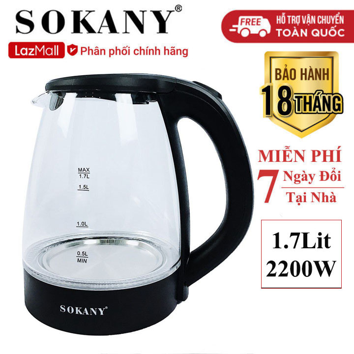 SK1032 Electric Kettle, 1.7L Rapid-boil Water Boiler, Stainless
