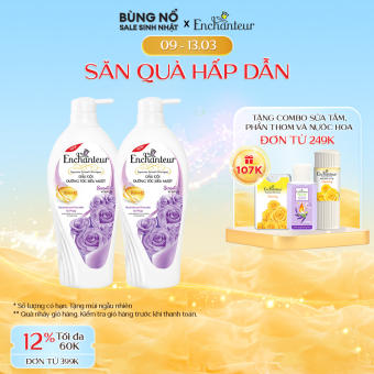 Combo 2 Dầu gội dưỡng tóc siêu mượt Enchanteur Sensation Keratin 650gr/Chai