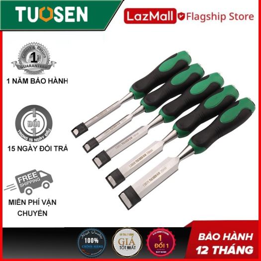 Hot-selling household goods Bộ 5 chiếc Đục gỗ bằng tay Dụng cụ đục gỗ cho thợ mộc bằng thép carbon - Chính hãng Tuosen