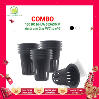 Bộ 150 Cái Rọ Nhựa Trồng Rau Thủy Canh Dành cho ống PVC 65mm, lỗ khoét 55mm