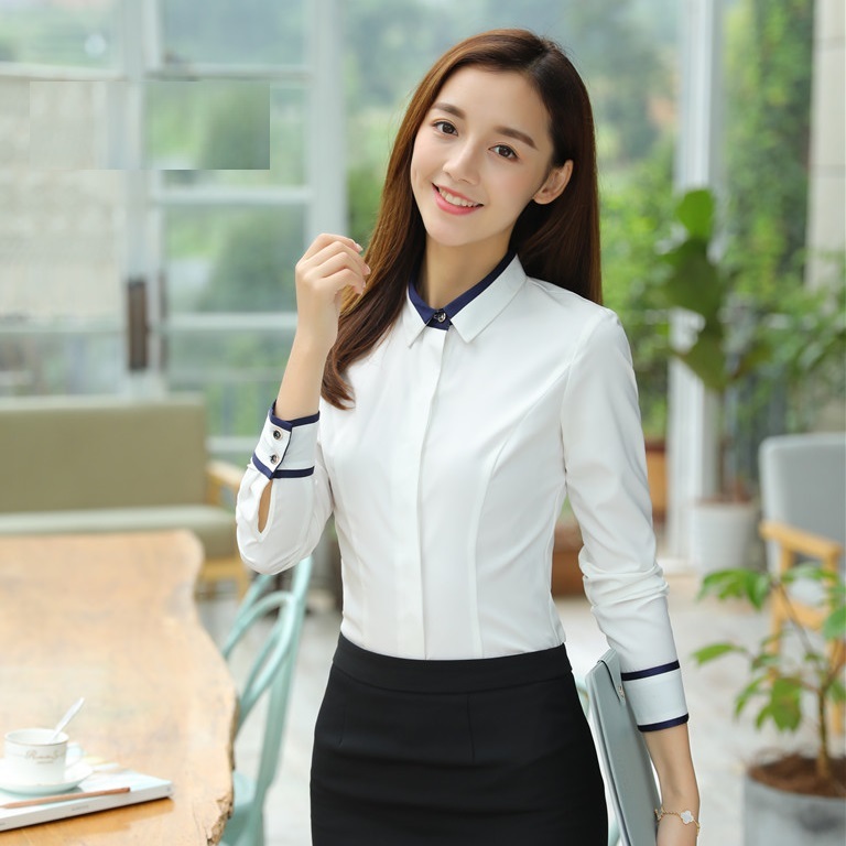 Áo sơ mi nữ công sở viền cổ tay dài vải tơ nhung mềm mịn - phuongan_shop