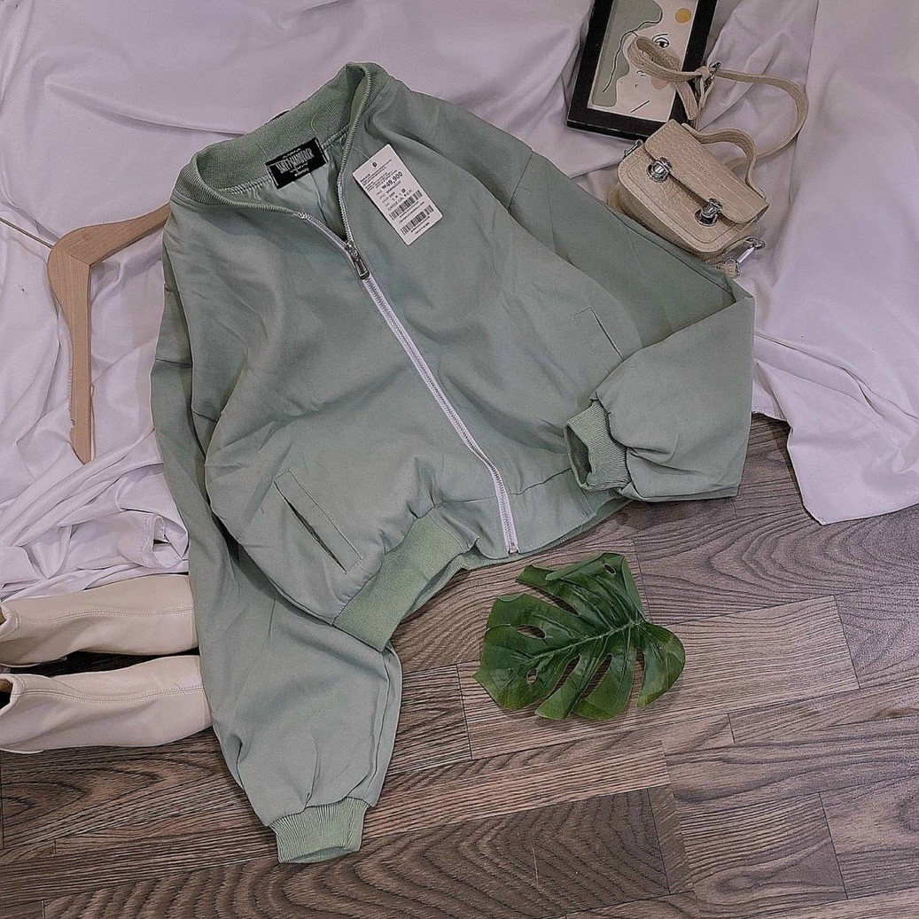 Áo khoác da lộn trơn 2 lớp kiểu bomber , lớp lót cùng màu , chất vải da lộn cao cấp. tp