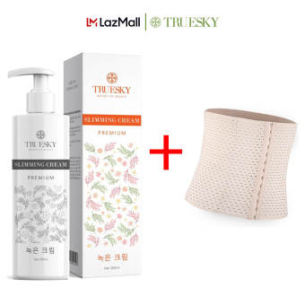 Bộ sản phẩm tan mỡ bụng cấp tốc Truesky Premium gồm 1 kem tan mỡ bụng quế gừng 200ml & 1 đai nịch bụng quấn nóng cao cấp