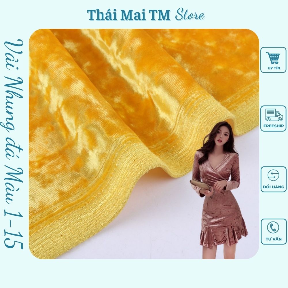 Vải nhung đá,nhung nhám,nhung gãy cao cấp chính phẩm 29 màu Hàng đẹp cao cấp ThaiMaiTM