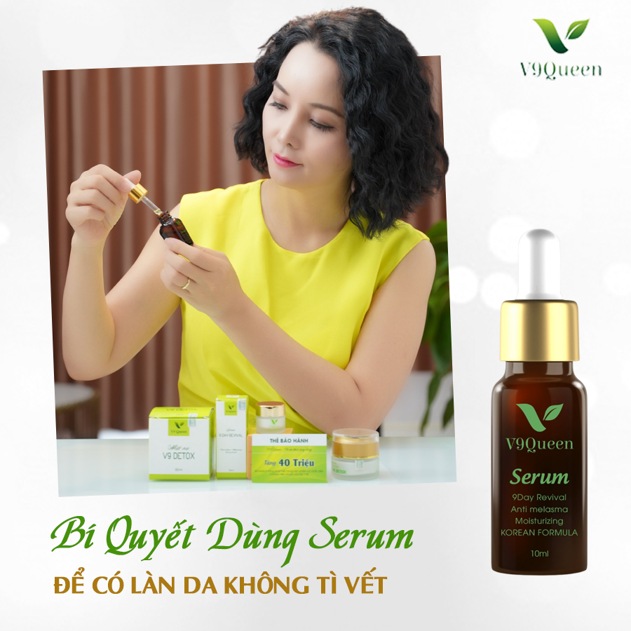 Serum chuyên sâu nám tàn nhang đồi mồi, serum dưỡng trắng da, chống lão hóa - 9Day Revival 10ml - Mỹ phẩm V9Queen