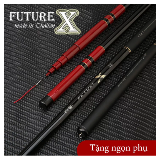 Cần câu tay carbon 5H Future X - Cần câu tay carbon, cần câu đơn, cần câu đài, carbon xoắn made in ThaiLan