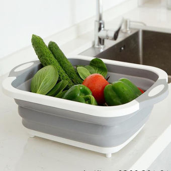 BỘ THỚT KÈM CHẬU GẤP GỌN ĐA NĂNG - THỚT GẤP GỌN ĐA NĂNG 3IN1 - BỘ THỚT GẤP GỌN KÈM THAU RỔ RỬA HOA QUẢ TIỆN LỢI - CHẬU GẤP GỌN KÈM THỚT THÔNG MINH