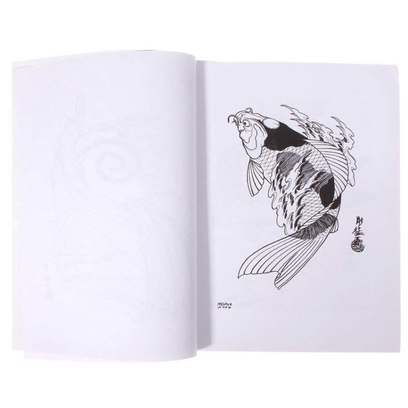 FSH KOI Fish Series Design Manuscript Tattoo Art Needle Sketch Book
Supplies 51 Page